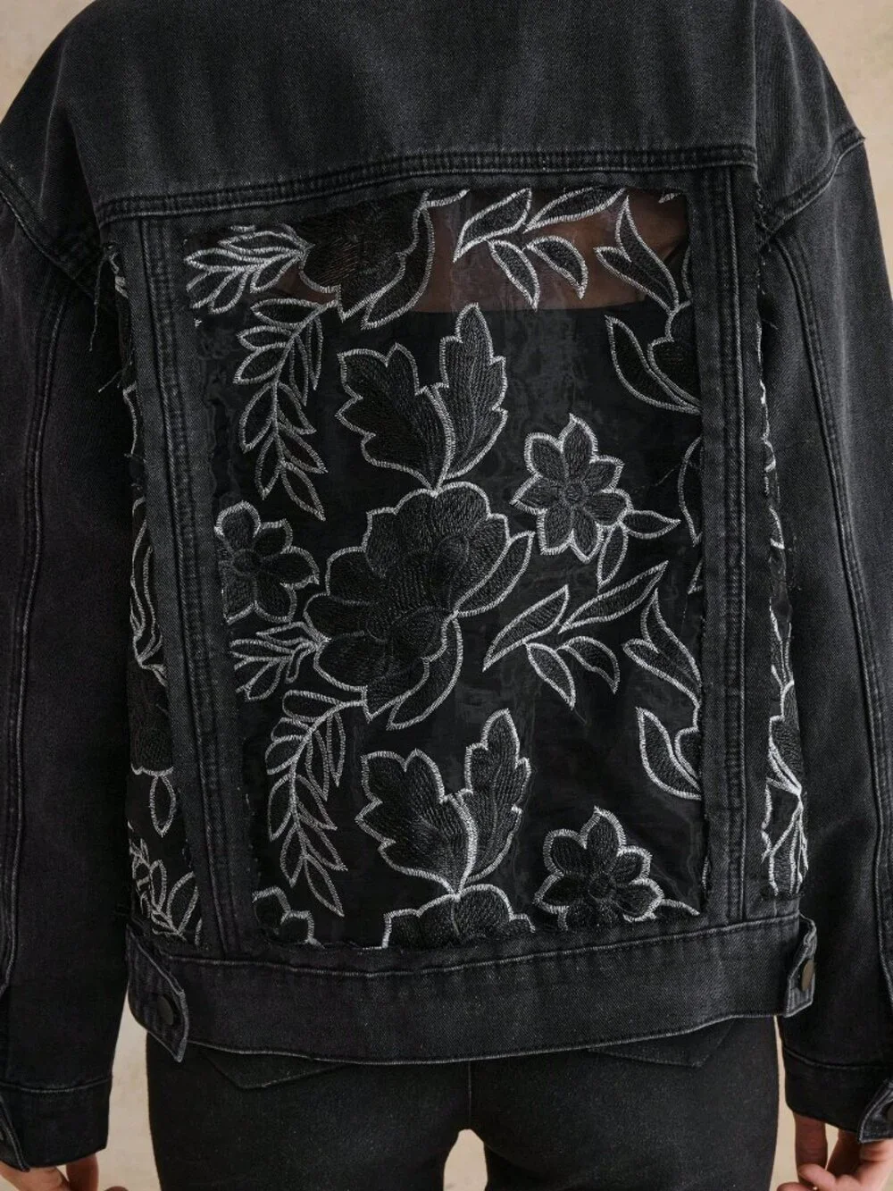 Black Casual Women's Elegant Sexy Lace Long Sleeve Blouse & Jeans
